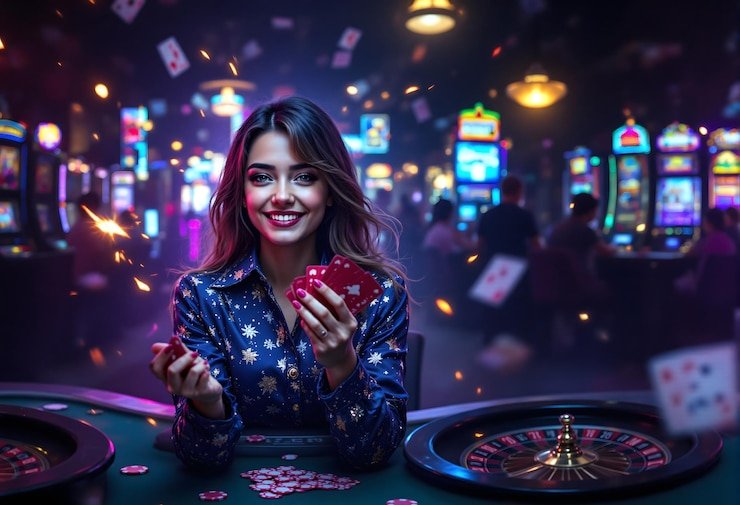 Tabel strategi dasar Three Card Poker yang ditampilkan di layar pemain